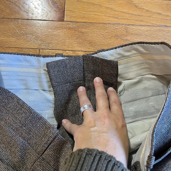 Vintage Tailored Tweed Straight Leg Pleated Pants - Picture 6 of 8
